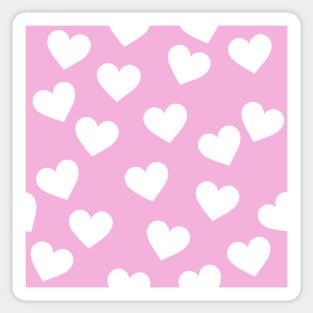 Pink and white hearts print Sticker